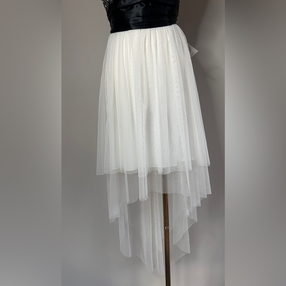 NWT B DARLIN Babydoll Rhinestone Strapless Asymmetric Y2K Prom Formal Dress | 11 - Picture 6 of 12